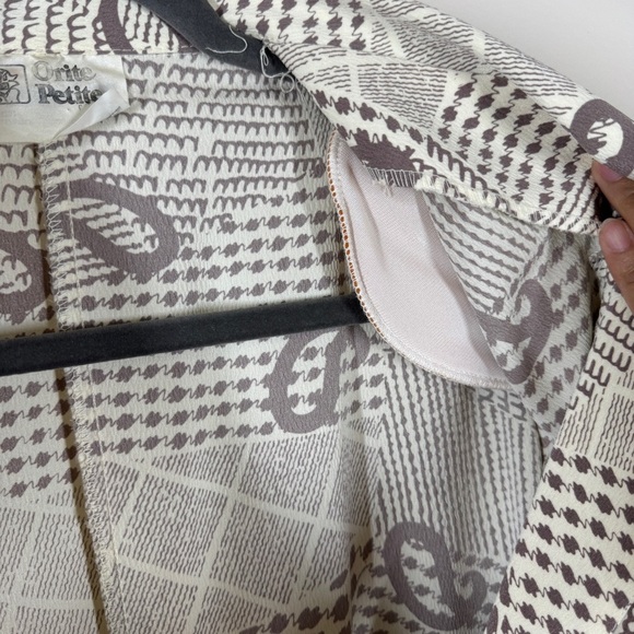 Vintage Orite Petite 70s 90s Geometric Paisley Print Midi Dress Size Large - Picture 15 of 16